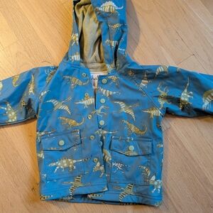 Hatley Blue and Yellow Dinosaur Kids Raincoat